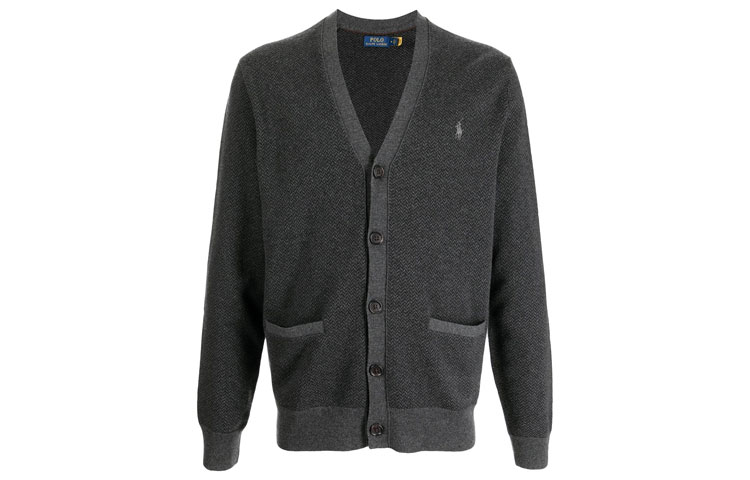 Polo Ralph Lauren FW21 Solid Color Herringbone Knit Sweater Grey (). 710849450-001 圖 2