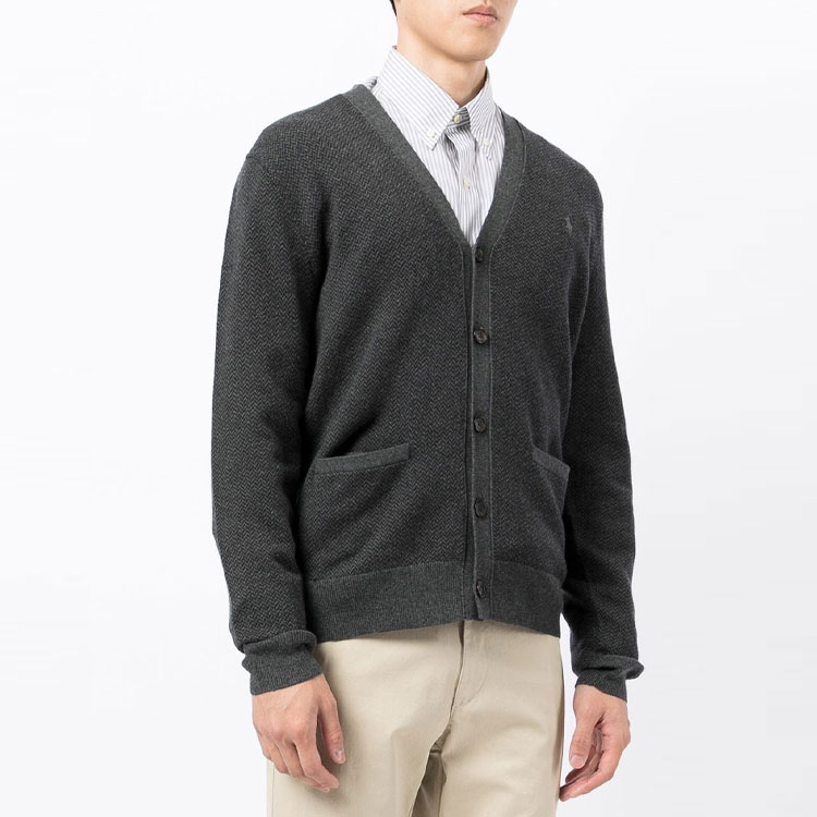 Polo Ralph Lauren FW21 Solid Color Herringbone Knit Sweater Grey (). 710849450-001 圖 5