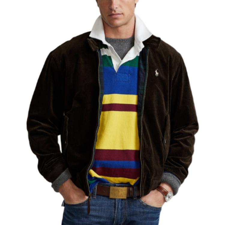 Polo Ralph Lauren FW21 Solid Logo Embroidered Casual Zip Jacket Brown Men. MNPOOTW16020654-200 圖 4