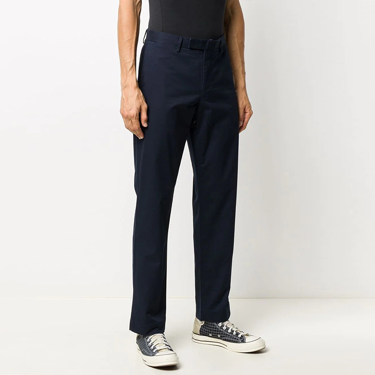 Purchase Seluar Kasual Lurus Mid-Rise Polo Ralph Lauren FW21 Biru Gelap Lelaki. 710675544-003