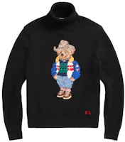 Polo Ralph Lauren FW22 Black Bear Knit Turtleneck Pullover Sweater MNPOSWE16821169-001 Polo Ralph Lauren FW22 Black Bear Knit Turtleneck Pullover Sweater MNPOSWE16821169-001