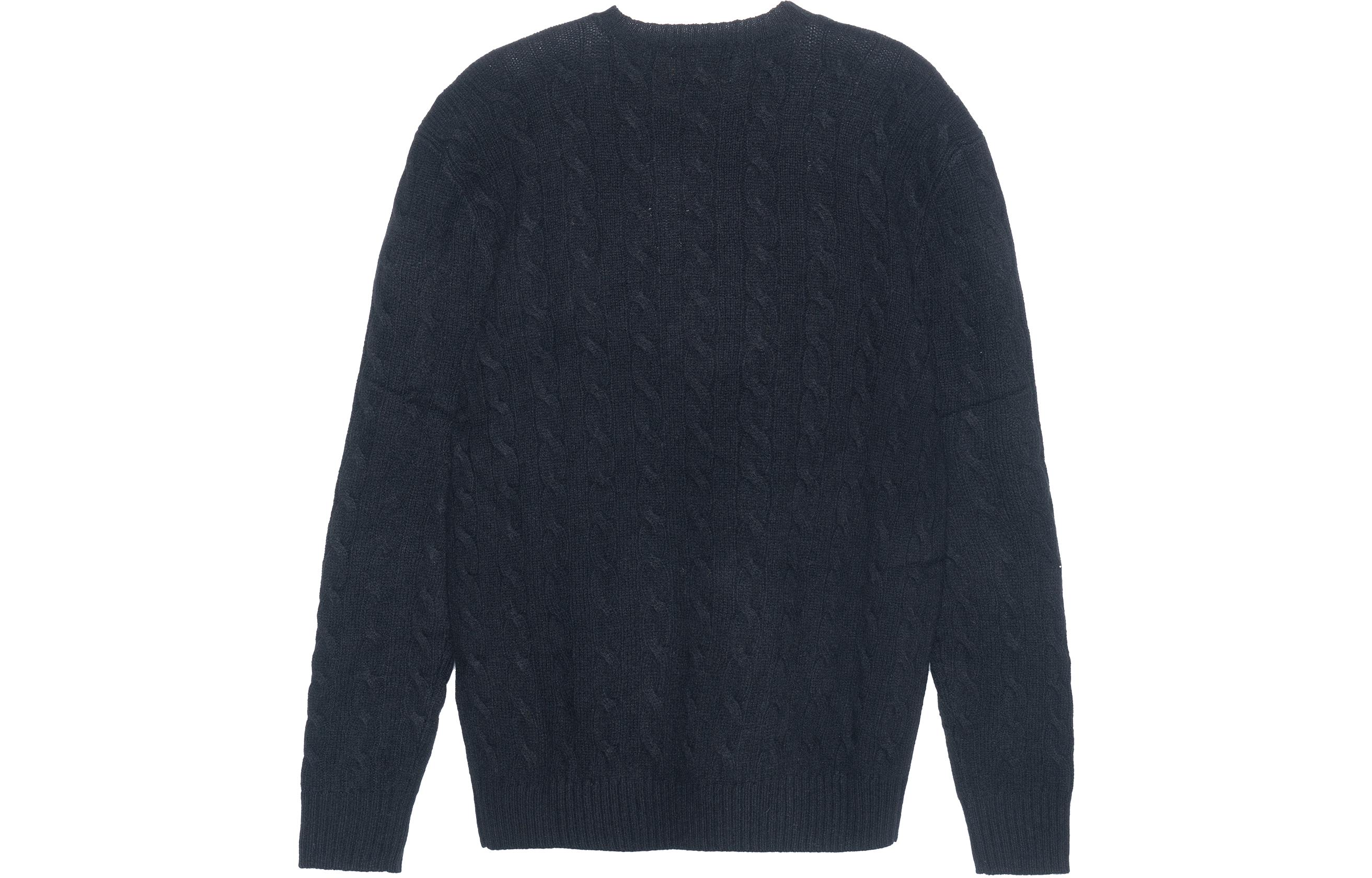 Polo Ralph Lauren FW22  Black Chunky Knit Wool Sweater with Embroidered Logo. 710876762-001 圖 3