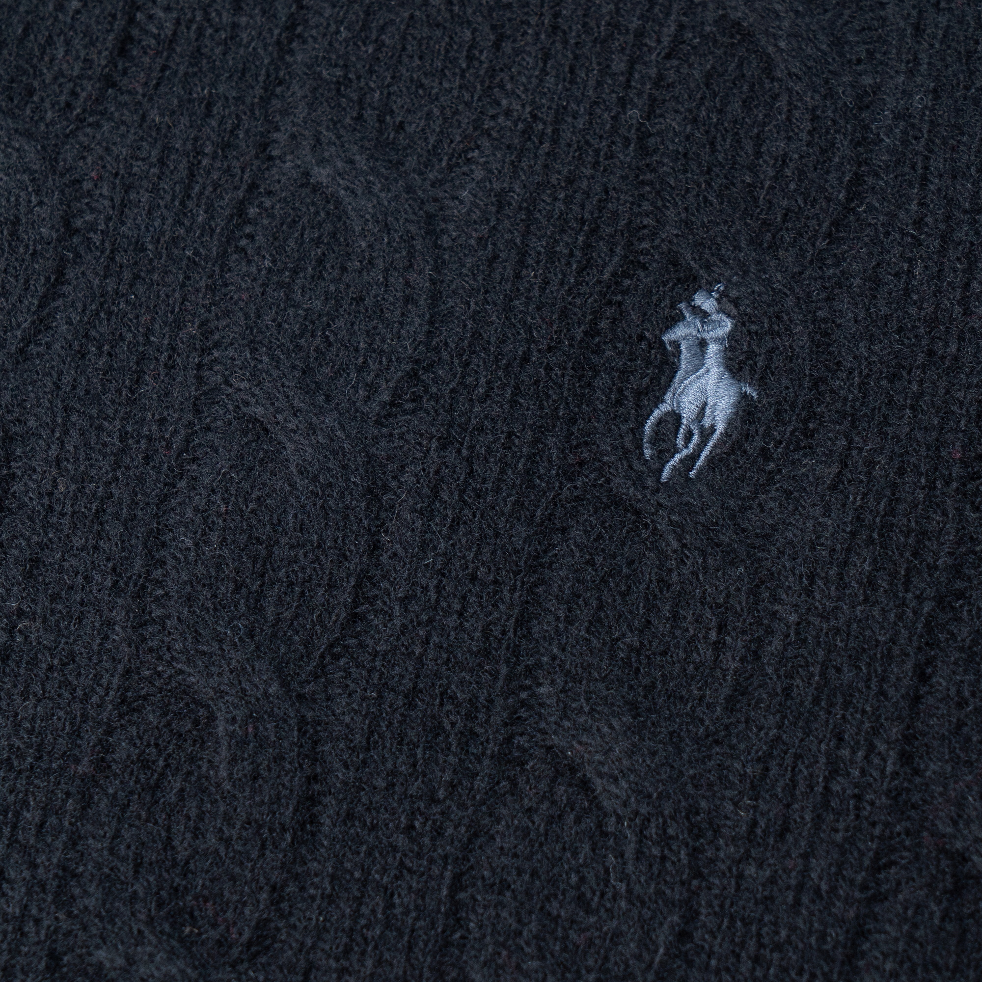 Polo Ralph Lauren FW22  Black Chunky Knit Wool Sweater with Embroidered Logo. 710876762-001 圖 7