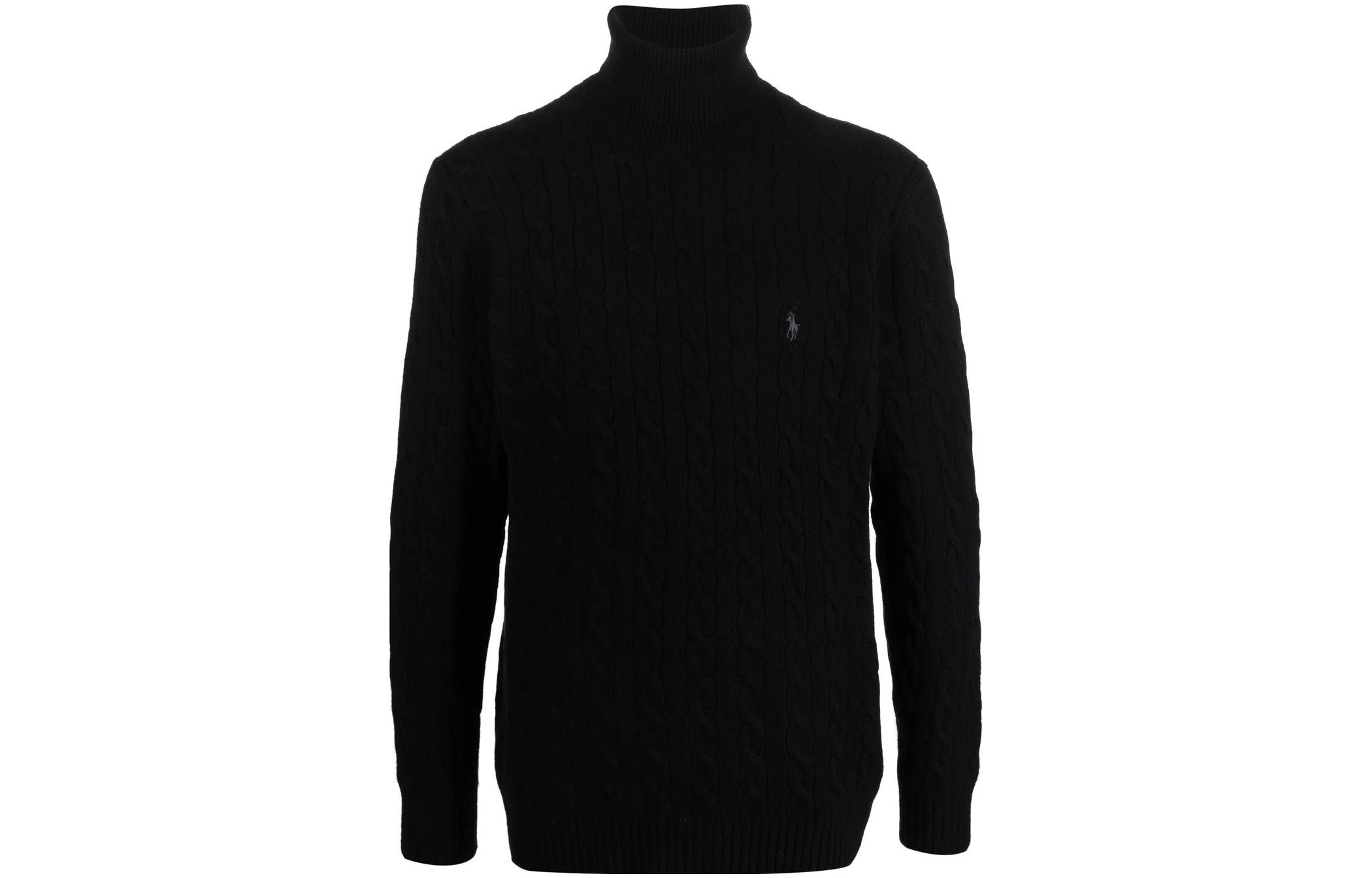Polo Ralph Lauren FW22  Black Embroidered Turtleneck Cashmere Sweater. 710876836-002 圖 2
