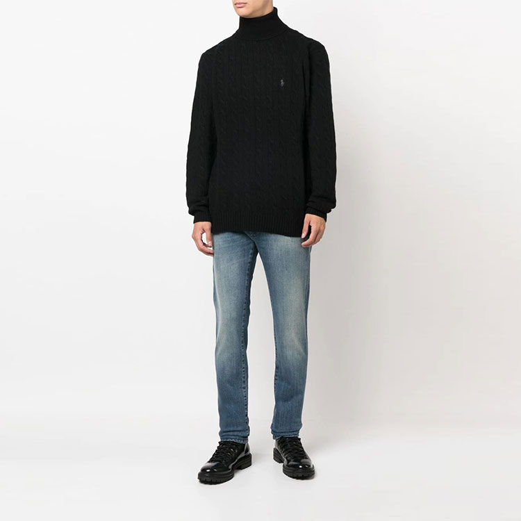 Polo Ralph Lauren FW22  Black Embroidered Turtleneck Cashmere Sweater. 710876836-002 圖 3