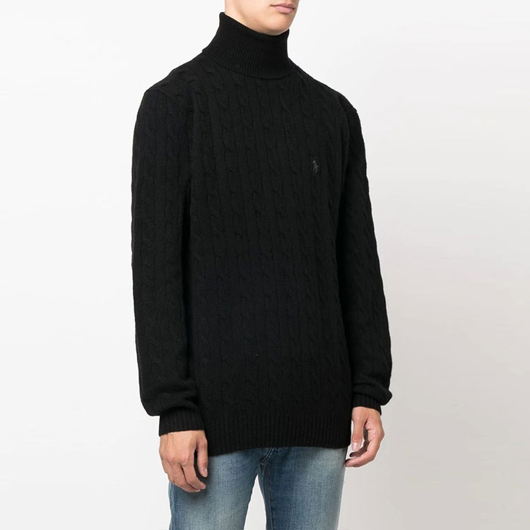 Polo Ralph Lauren FW22  Black Embroidered Turtleneck Cashmere Sweater. 710876836-002 圖 5
