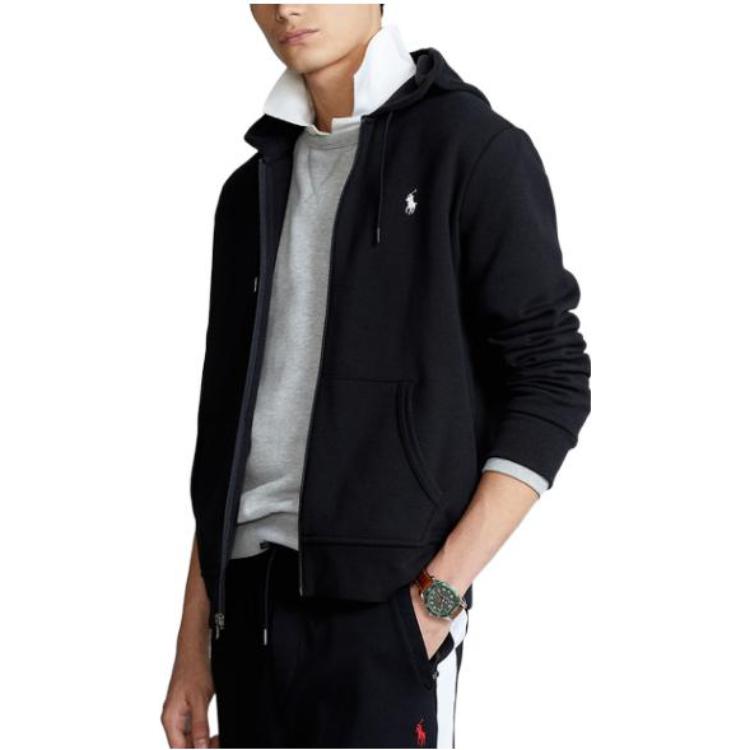 Polo Ralph Lauren FW22  Black Full-Zip Solid Color Hoodie Jacket. MNPOKNI16822-532 圖 5