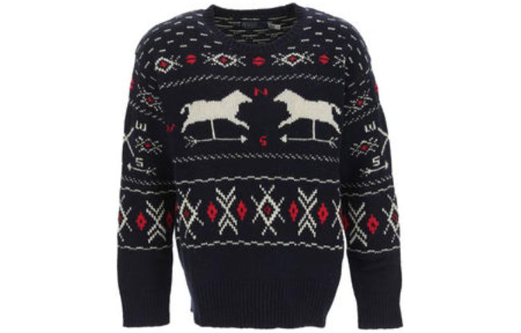 Polo Ralph Lauren FW22  Black Geometric Knit Wool Pullover Sweater. 710879111-001 圖 2