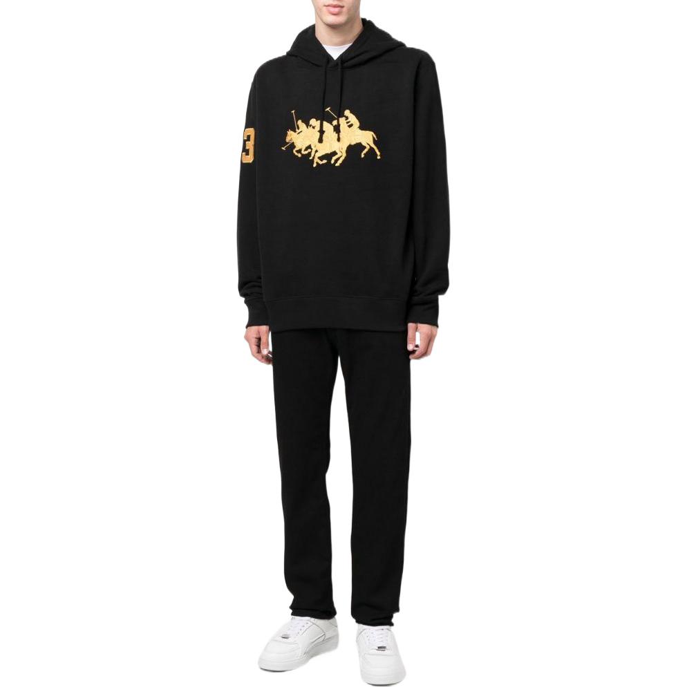 Lookbook Polo Ralph Lauren FW22 黑色标志印花连帽夹克. 710880189-001