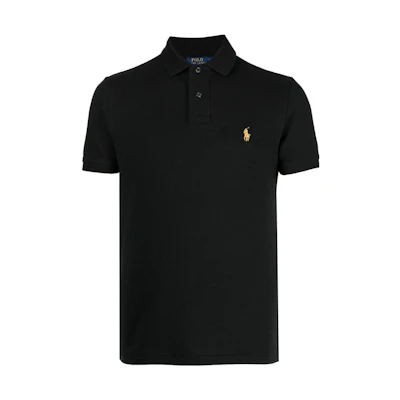 Polo Ralph Lauren FW22 Black Short Sleeve Polo Shirt with Pony Logo. 710880327-001