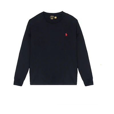 Polo Ralph Lauren FW22 Black Solid Color Long-Sleeve Crewneck T-Shirt 710627433-027