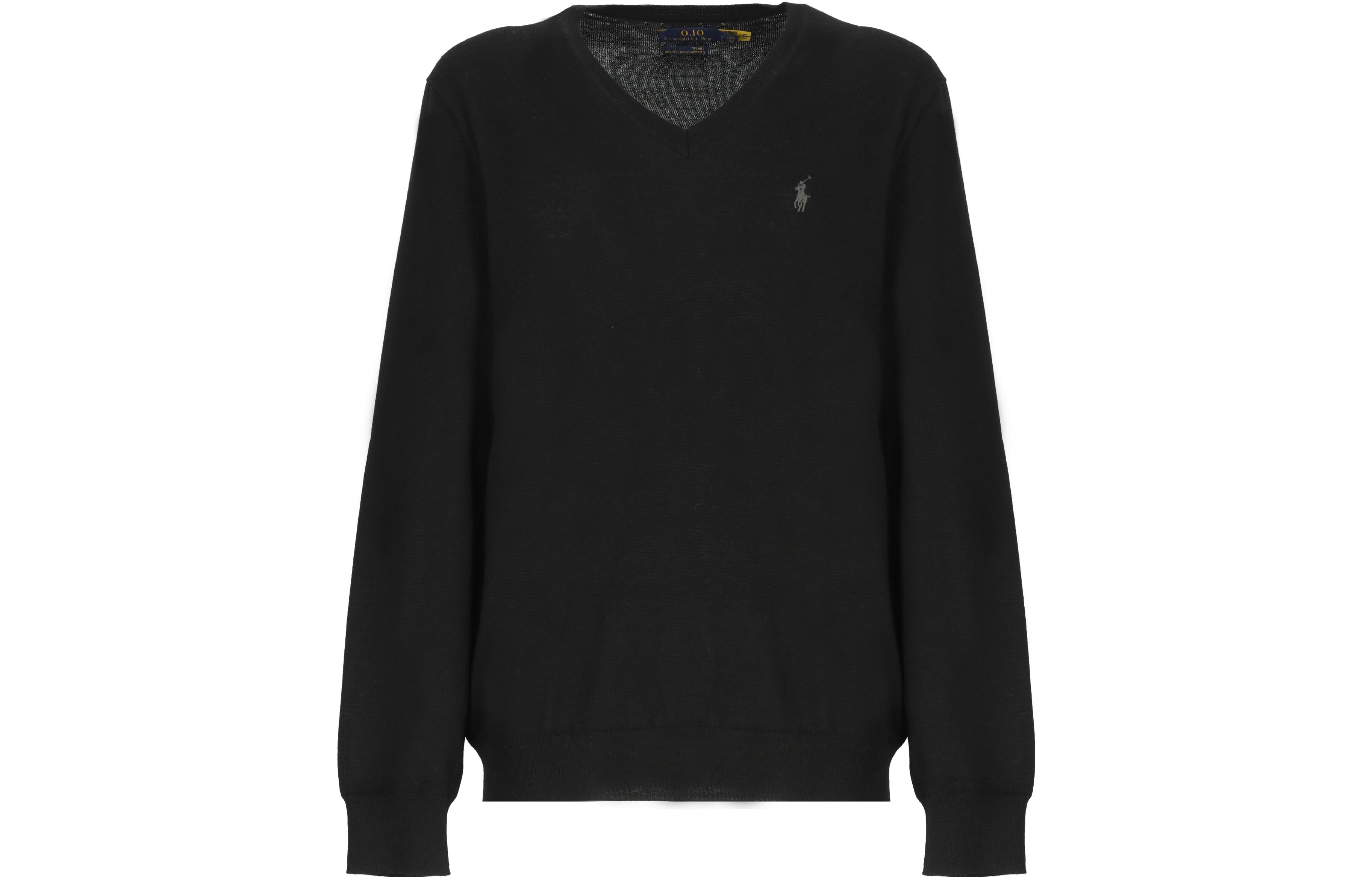 Polo Ralph Lauren FW22  Black V-Neck Wool Sweater with Pony Embroidery. 710876848-001 圖 2