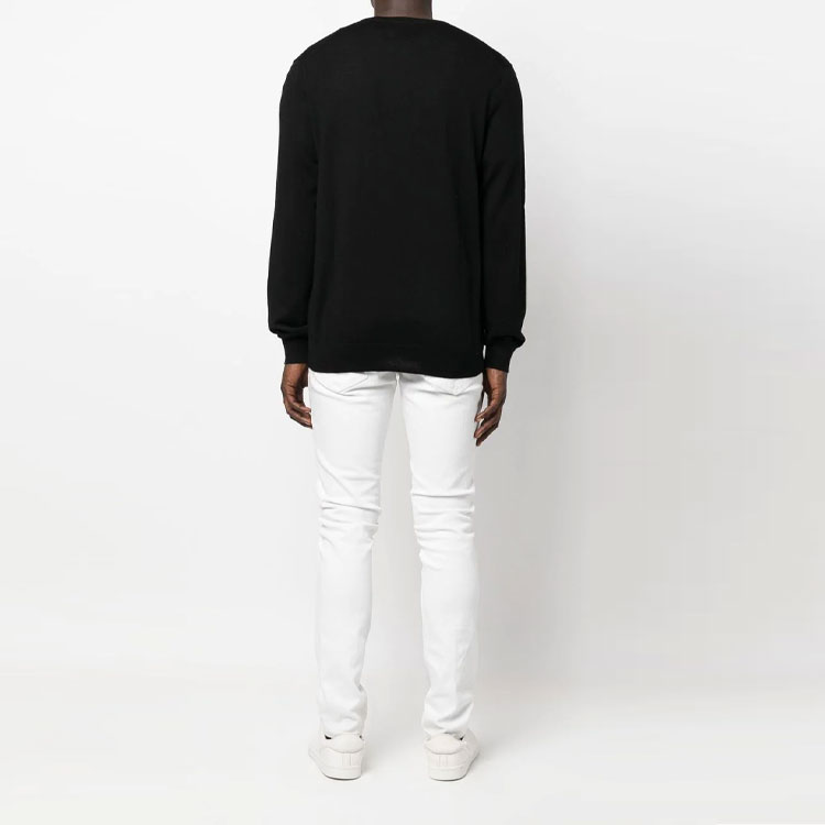 Polo Ralph Lauren FW22  Black V-Neck Wool Sweater with Pony Embroidery. 710876848-001 圖 4