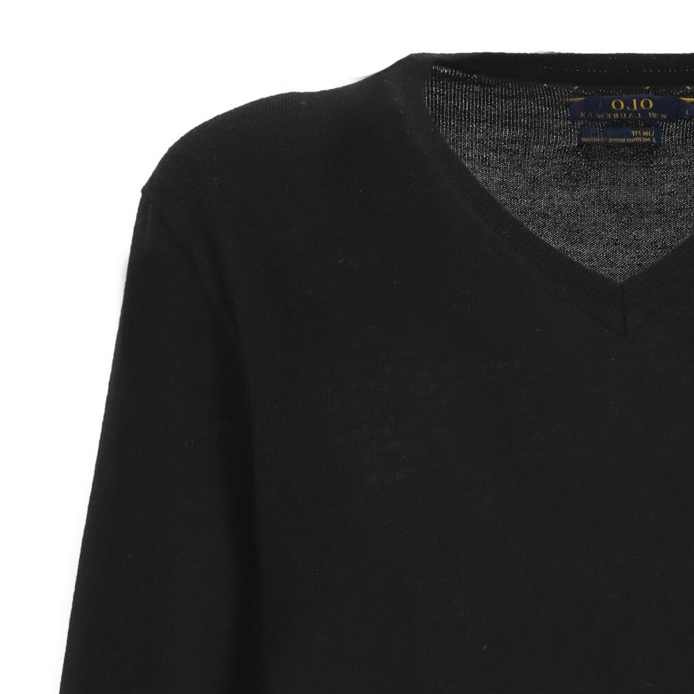 Polo Ralph Lauren FW22  Black V-Neck Wool Sweater with Pony Embroidery. 710876848-001 圖 6