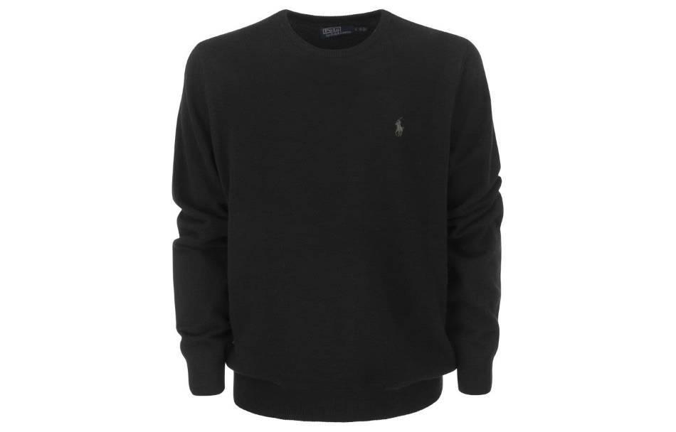 Polo Ralph Lauren FW22  Black Wool Pullover Sweater with Embroidered Logo. 710876714-003 圖 2