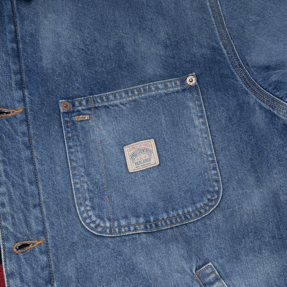 Polo Ralph Lauren FW22  Blue Denim Jacket with Collar and Single Button. 710878823-001 圖 7