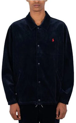 Polo Ralph Lauren FW22 Blue Embroidered Logo Single-Breasted Jacket. 710876600-001 Lookbook Polo Ralph Lauren FW22 Blue Embroidered Logo Single-Breasted Jacket. 710876600-001