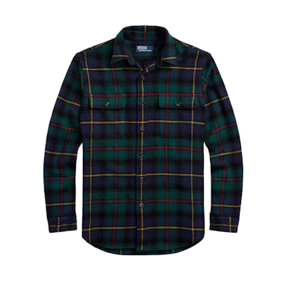 Polo Ralph Lauren FW22 Blue Plaid Print Long-Sleeve Shirt MNPOWOV16822606-999
