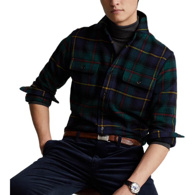 Polo Ralph Lauren FW22  Blue Plaid Print Long-Sleeve Shirt MNPOWOV16822606-999 圖 4
