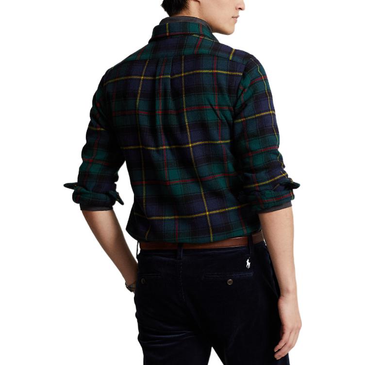 Polo Ralph Lauren FW22  Blue Plaid Print Long-Sleeve Shirt MNPOWOV16822606-999 圖 5