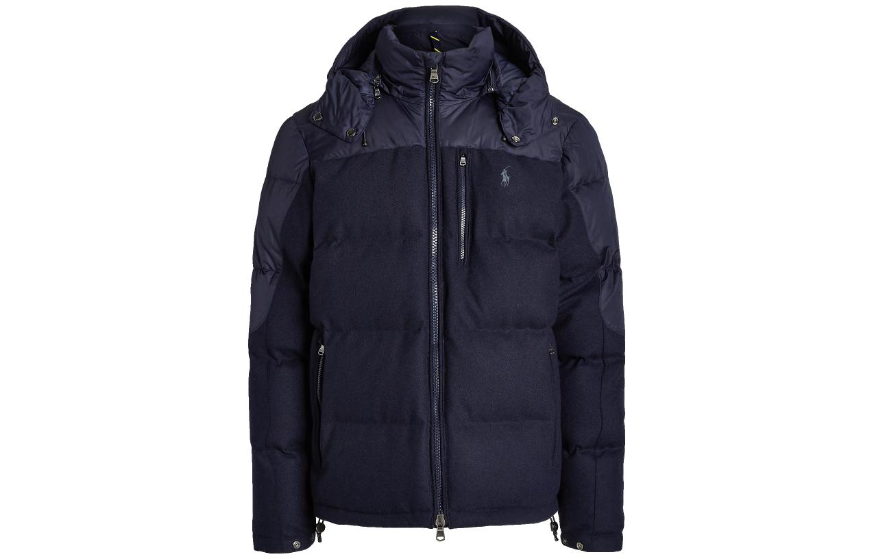 Polo Ralph Lauren FW22  Blue Puffer Jacket with High Collar and Zip-Front. MNPOOTW16020961