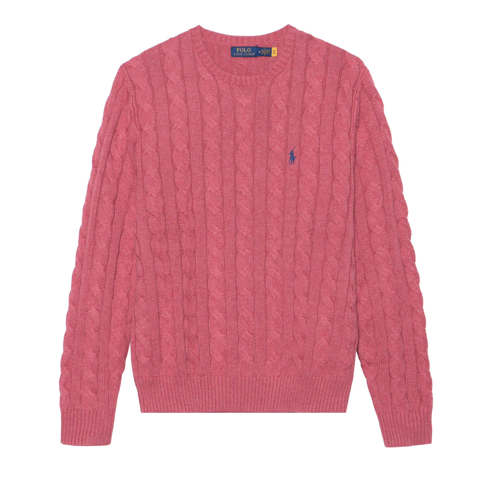 Polo Ralph Lauren FW22  Cable Knit Crewneck Sweater Rose Pink. 710775885-034