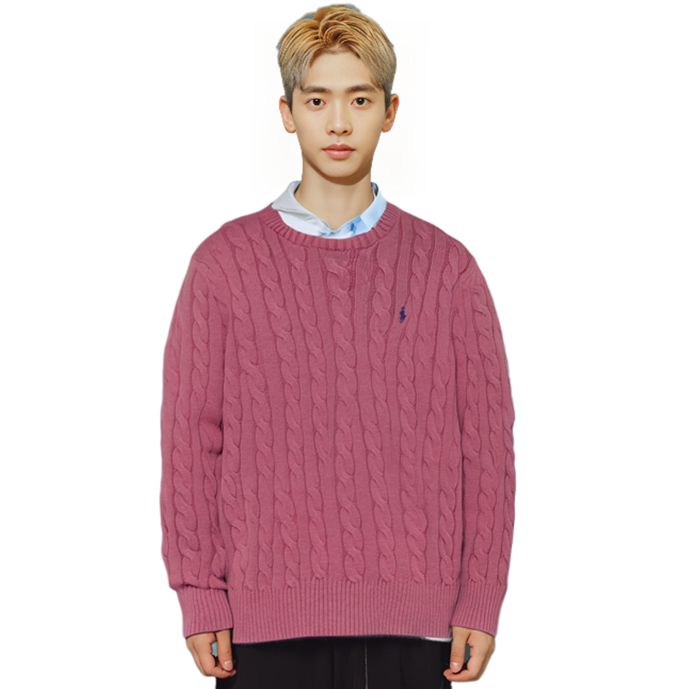Polo Ralph Lauren FW22  Cable Knit Crewneck Sweater Rose Pink. 710775885-034 圖 4