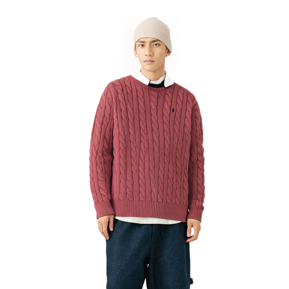 Polo Ralph Lauren FW22  Cable Knit Crewneck Sweater Rose Pink. 710775885-034 圖 5