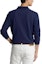 Shop Polo Ralph Lauren FW22经典三马标刺绣海军蓝长袖POLO衫. MNPOKNI16820912-410
