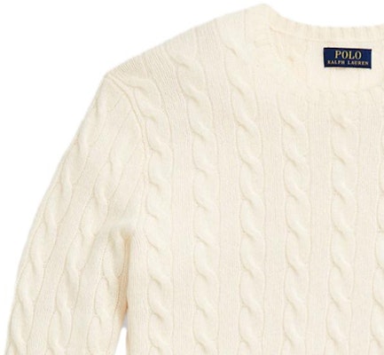 폴로 랄프로렌 FW22 크림 캐시미어 로고 자수 케이블 니트 스웨터. 710876762-010 Sizing 폴로 랄프로렌 FW22 크림 캐시미어 로고 자수 케이블 니트 스웨터. 710876762-010