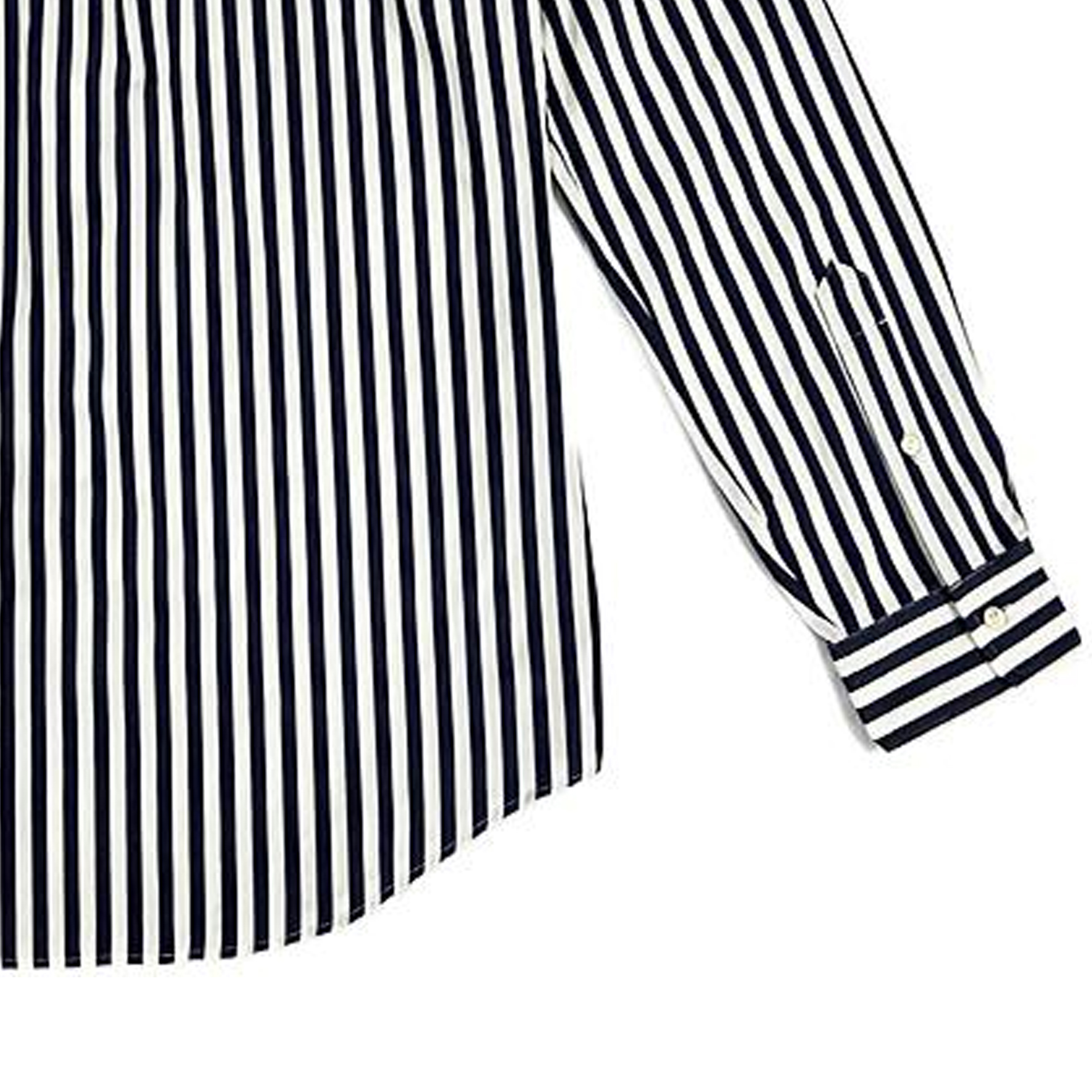 Cheap Polo Ralph Lauren FW22 刺绣标志条纹长袖衬衫 海军蓝. 710844540-005