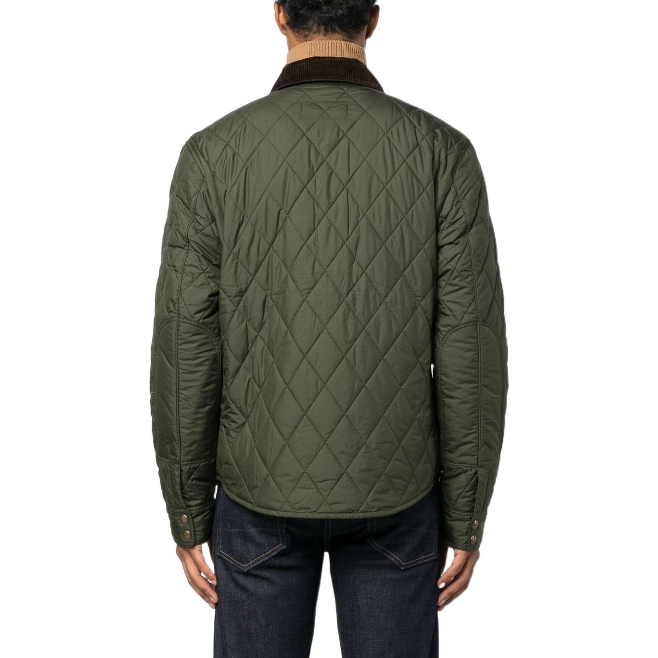 Shop Polo Ralph Lauren FW22 綠色菱格紋外套 710876085-001