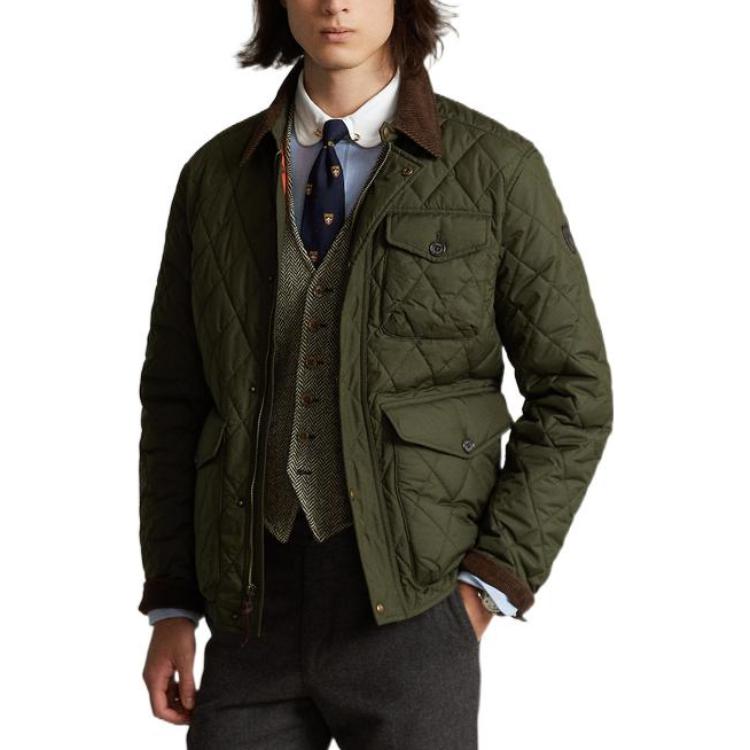 Purchase Polo Ralph Lauren FW22 綠色拼色領絎縫夾克 MNPOOTW16020663-301