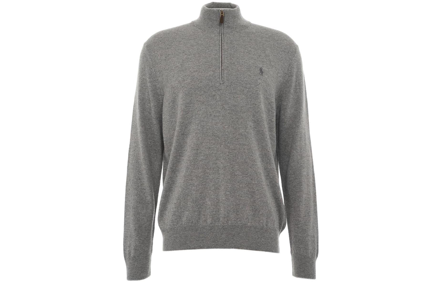 Polo Ralph Lauren FW22  Grey Half-Zip Wool Sweater with Embroidered Logo. 710876756-009 圖 2