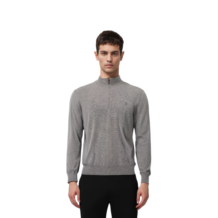 Polo Ralph Lauren FW22  Grey Half-Zip Wool Sweater with Embroidered Logo. 710876756-009 圖 4
