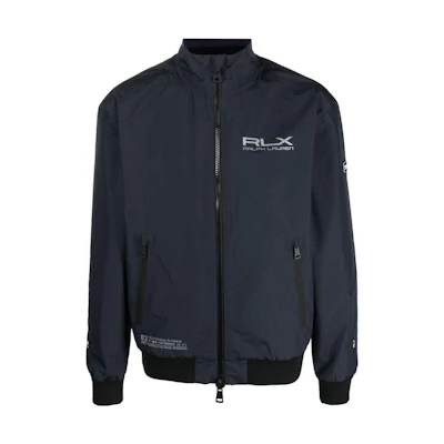 Polo Ralph Lauren FW22 Grey Letter Print Zip-Up Track Jacket. 784867543-003