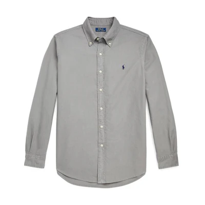 Polo Ralph Lauren FW22 Grey Long Sleeve Shirt with Embroidered Logo. MNPOWOV16822684-020