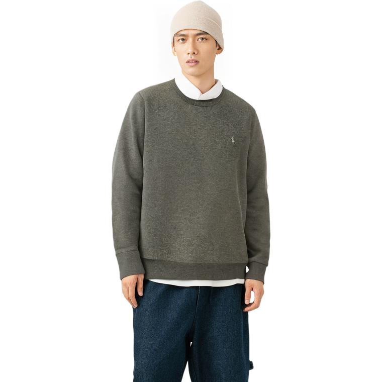 Polo Ralph Lauren FW22  Grey Wool Knit Crewneck Sweater with Logo Embroidery 710876714-008 圖 5