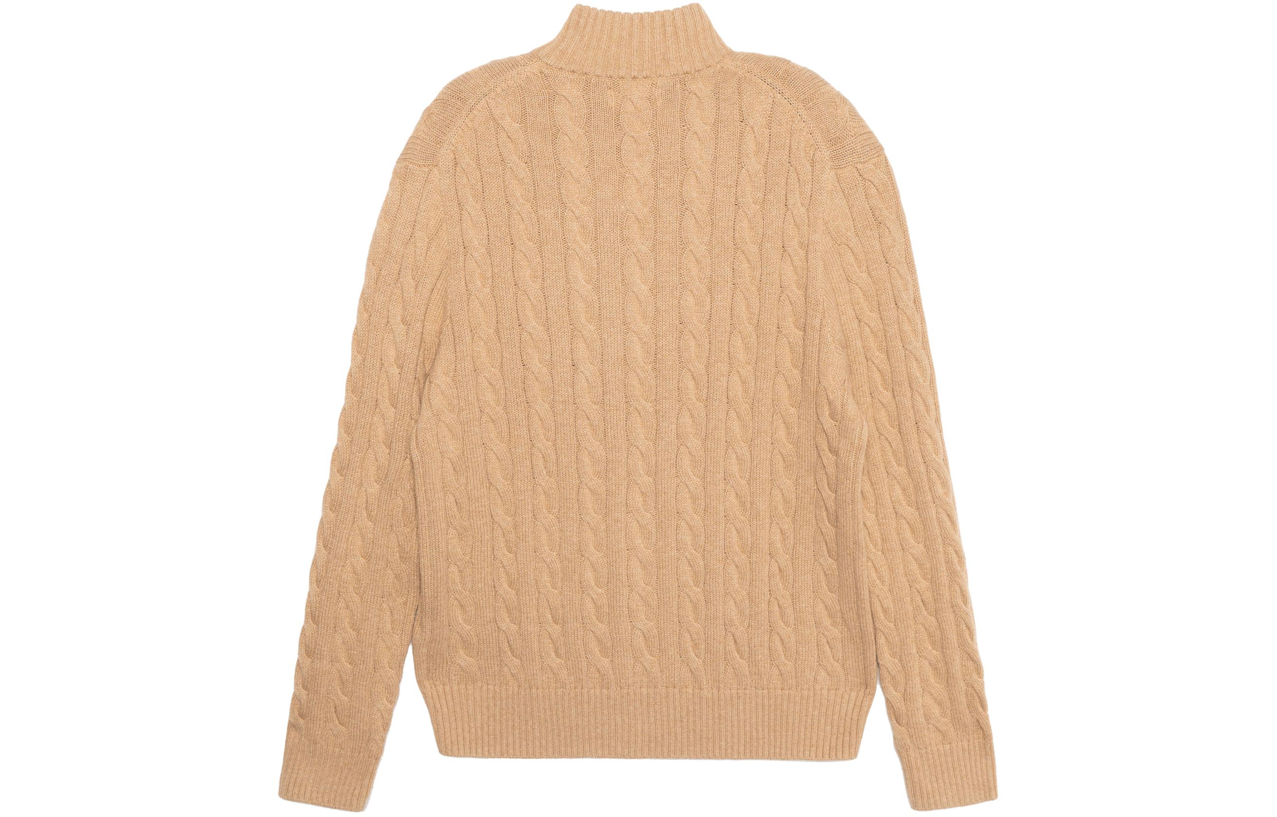 Lookbook Polo Ralph Lauren FW22 半拉鍊羊絨麻花毛衣 卡其色毛衣. MNPOSWE16820593-200