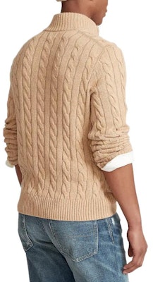 Polo Ralph Lauren FW22 半拉鍊羊絨麻花毛衣 卡其色毛衣. MNPOSWE16820593-200 Purchase Polo Ralph Lauren FW22 半拉鍊羊絨麻花毛衣 卡其色毛衣. MNPOSWE16820593-200