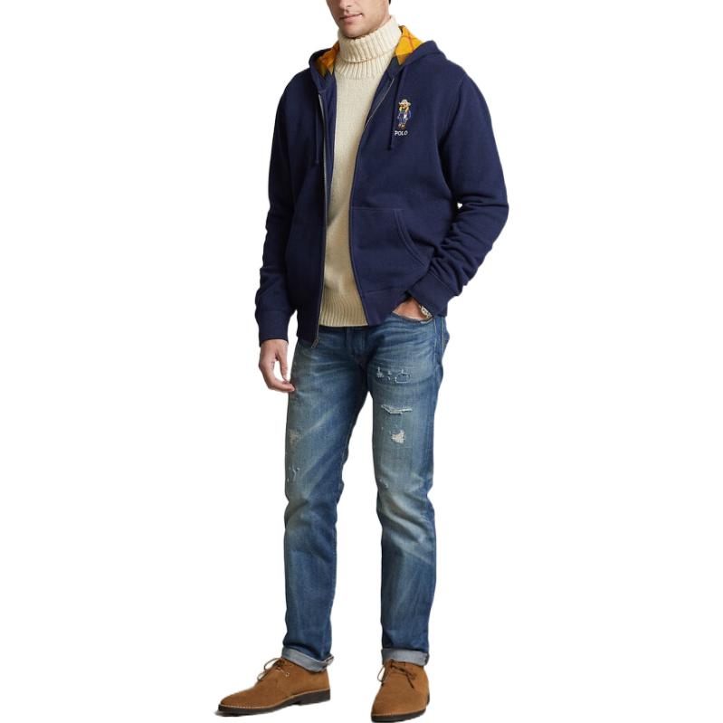 Lookbook ポロ ラルフローレン FW22 ロゴ刺繍 パーカー ブルー MNPOKNI16822495-410