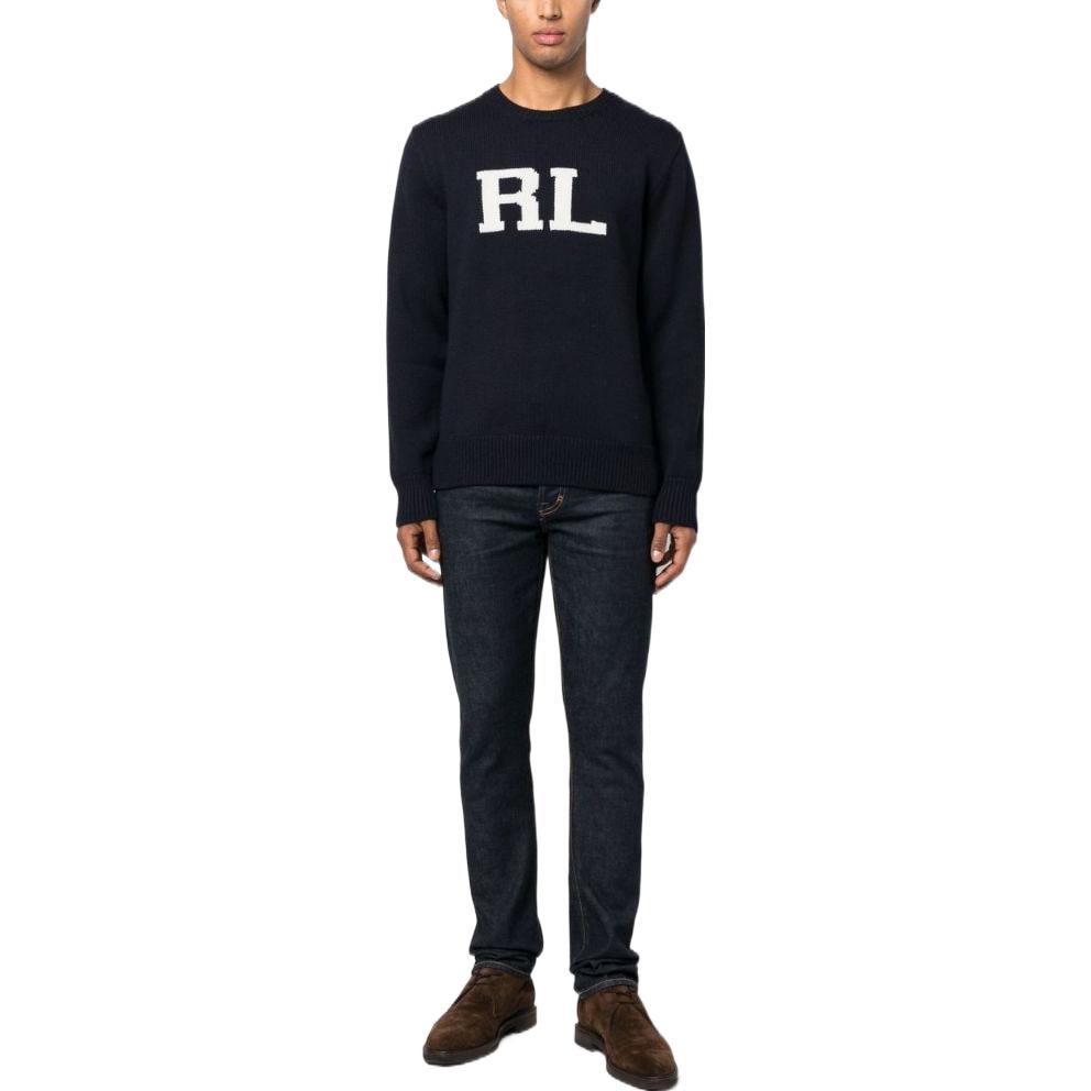 Lookbook Polo Ralph Lauren FW22 海軍藍字母Logo圓領毛衣 710878487-001