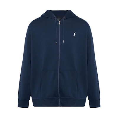 Polo Ralph Lauren FW22 Navy Logo Embroidered Zip Up Hoodie. 710888282-002