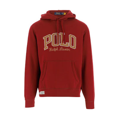 Polo Ralph Lauren FW22 Red Hoodie with Letter Logo Print. 710878613-004