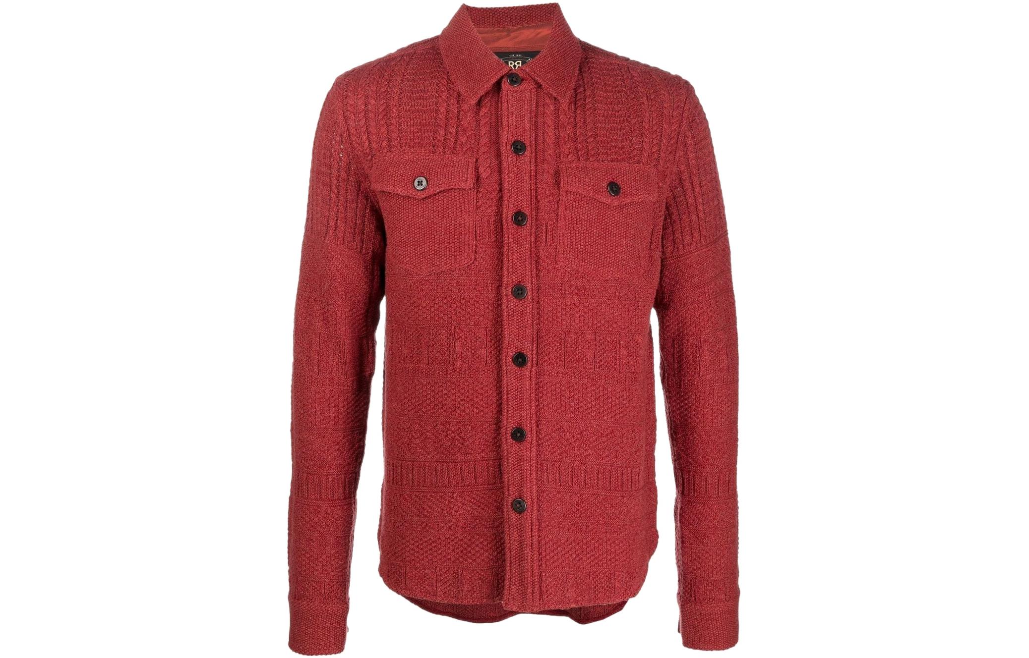 Polo Ralph Lauren FW22  Red Solid Single-Breasted Knit Long-Sleeve Shirt 782857183-001 圖 2