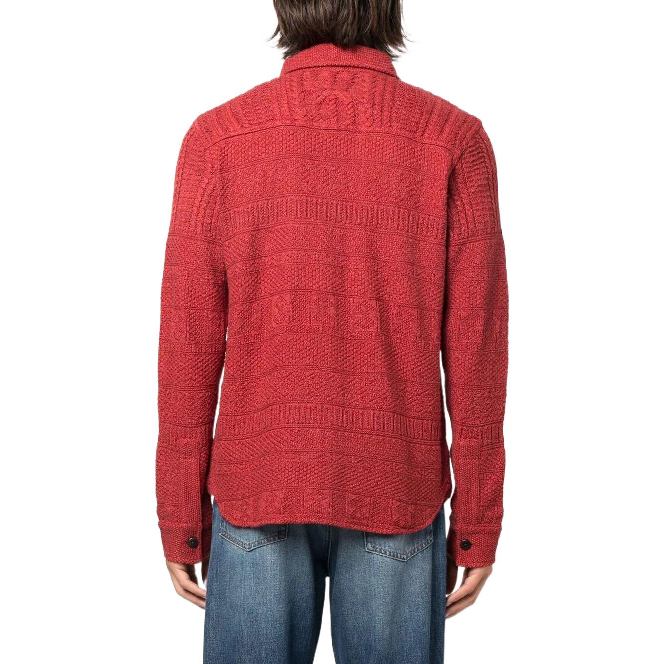 Polo Ralph Lauren FW22  Red Solid Single-Breasted Knit Long-Sleeve Shirt 782857183-001 圖 4