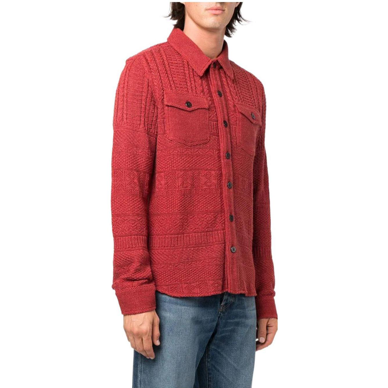 Polo Ralph Lauren FW22  Red Solid Single-Breasted Knit Long-Sleeve Shirt 782857183-001 圖 5