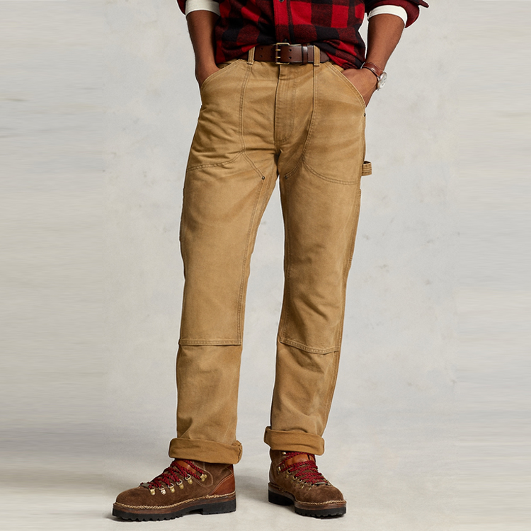 Shop Polo Ralph Lauren FW22 Celana Kerja Kasual Solid Coklat. MNPODNM10920233-250