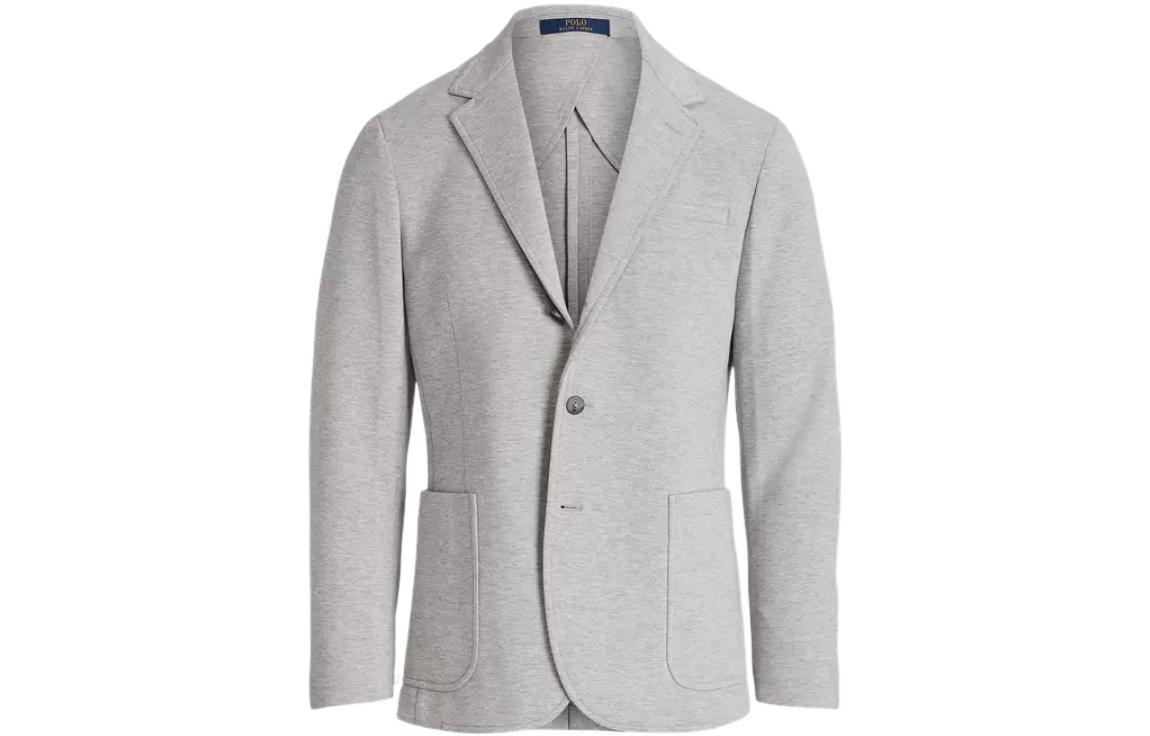 Polo Ralph Lauren FW22  Solid Grey Single-Breasted Blazer Jacket. MNPOSPC27620297-020
