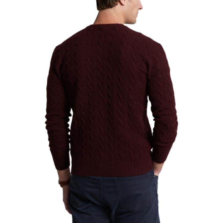 Polo Ralph Lauren FW22  Solid Knit Wool Sweater Red-Brown Pullover. MNPOSWE16821248-601 圖 4